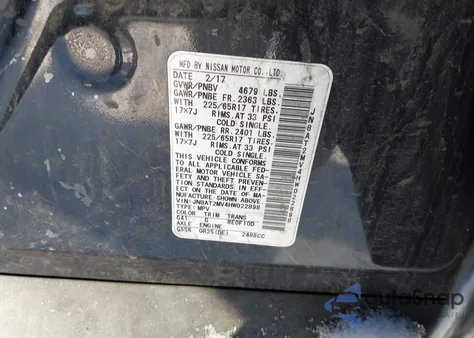 2017 Nissan Rogue Sv z USA, uszkodzony, nr VIN JN8AT2MV4HW022898